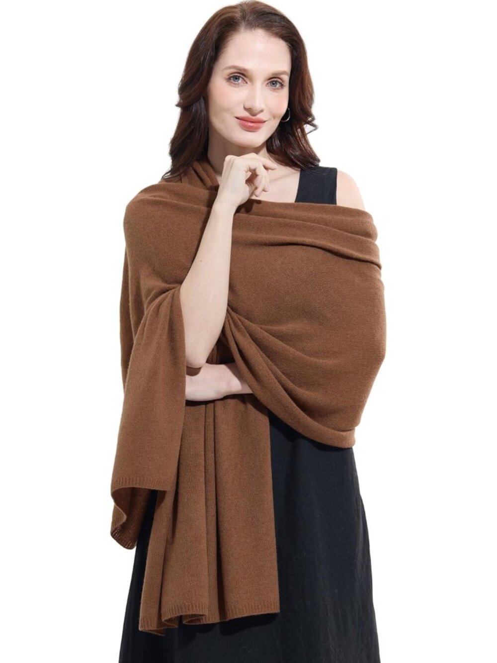 〽️Women's Cashmere Shawl Brown Wedding Winter Shoulder Classic Wrap 87"x28"